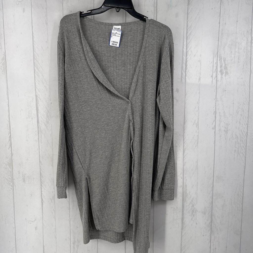 XL pointelle button down l/s cardi