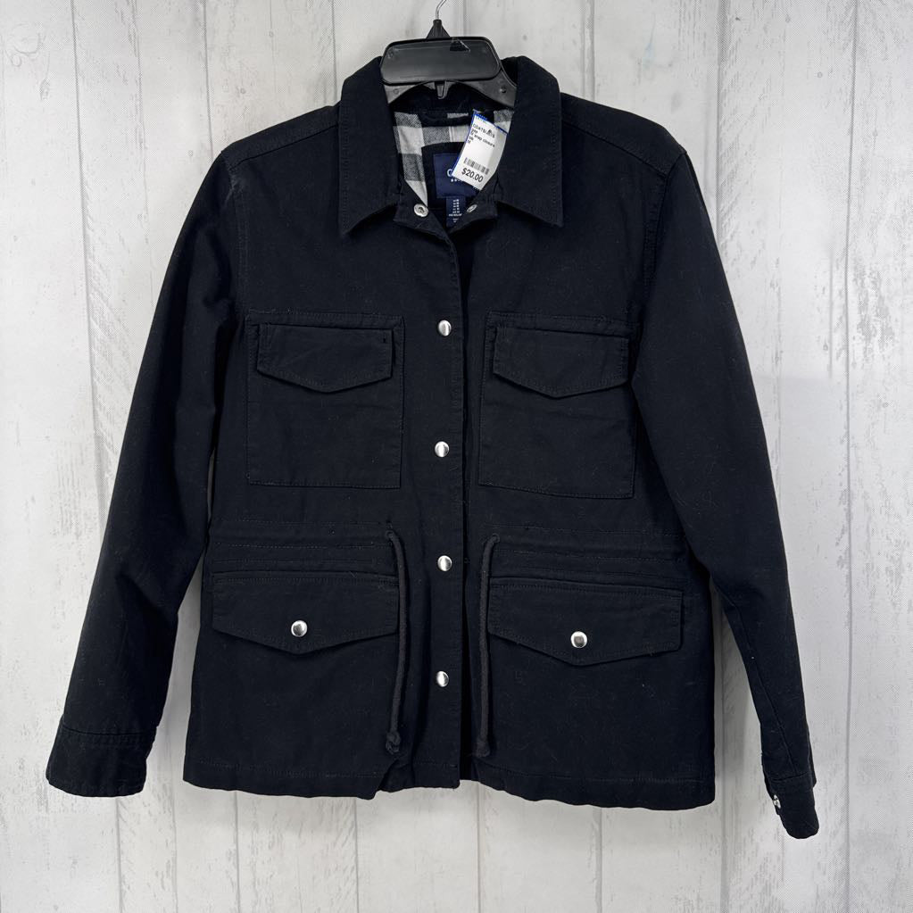 M snap closure drawstring coat