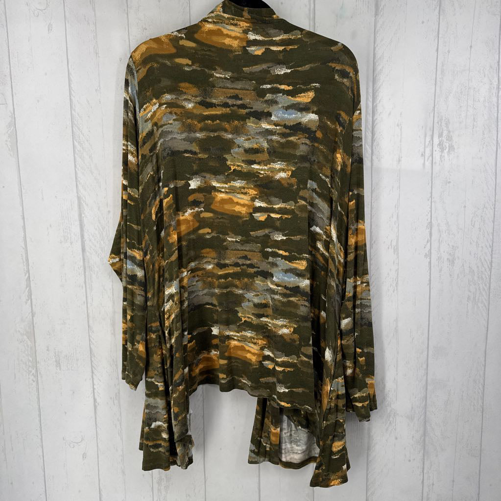 3XL printed button front cardi