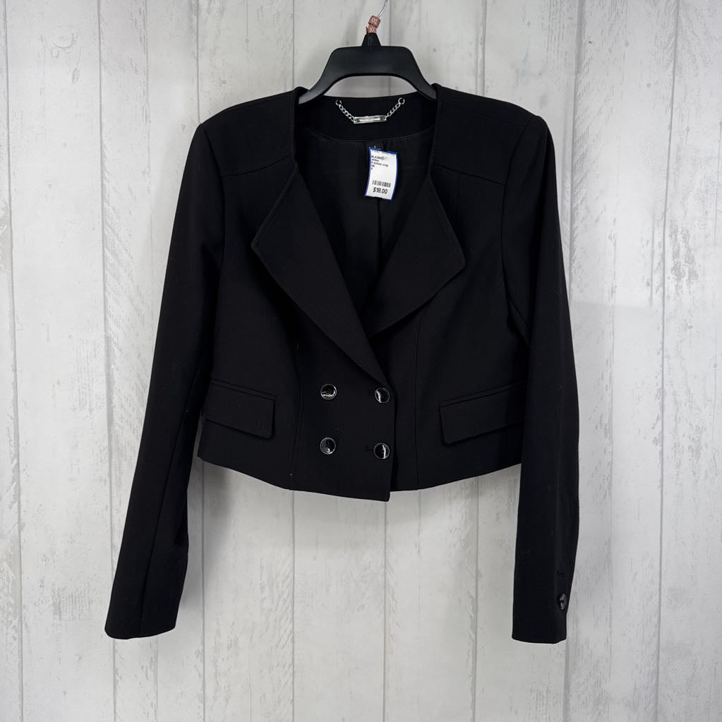 8 button crop blazer