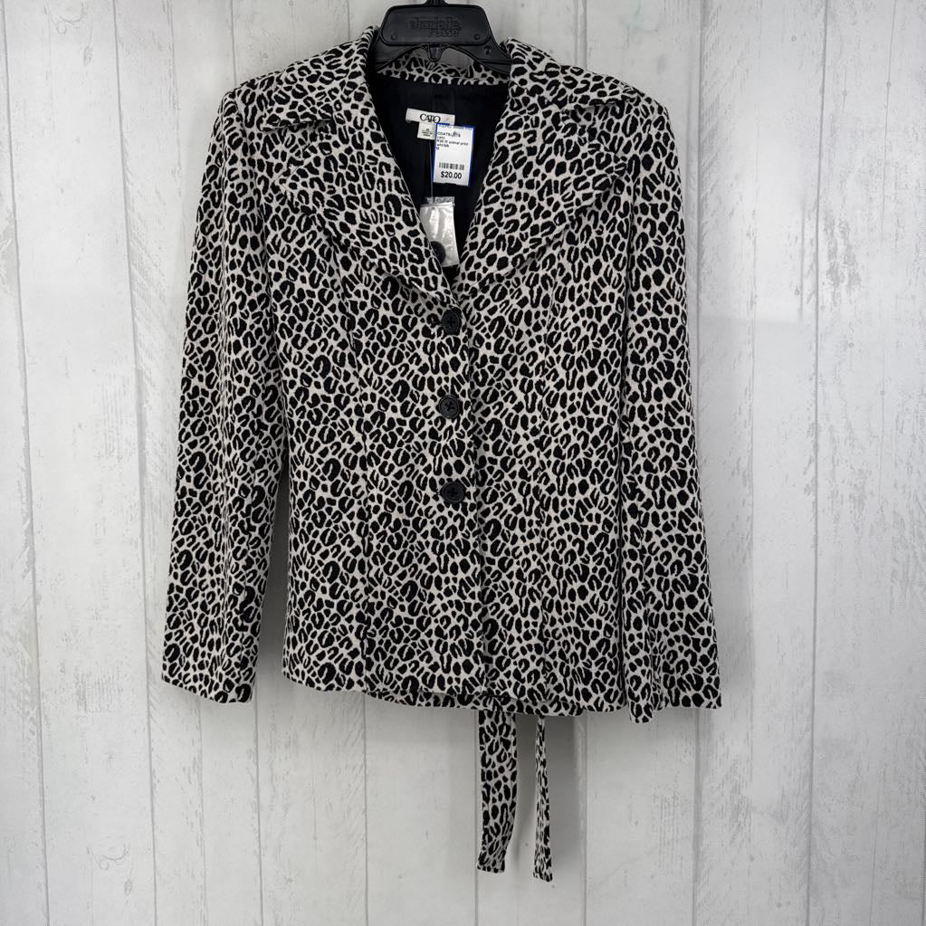 R30 M animal print button jacket w/ belt