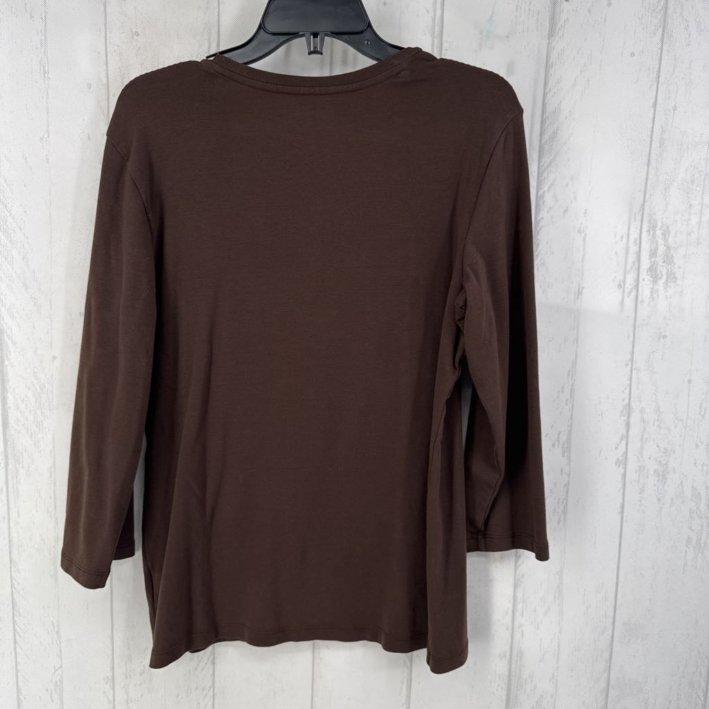 L v-neck 3/4 slv tee