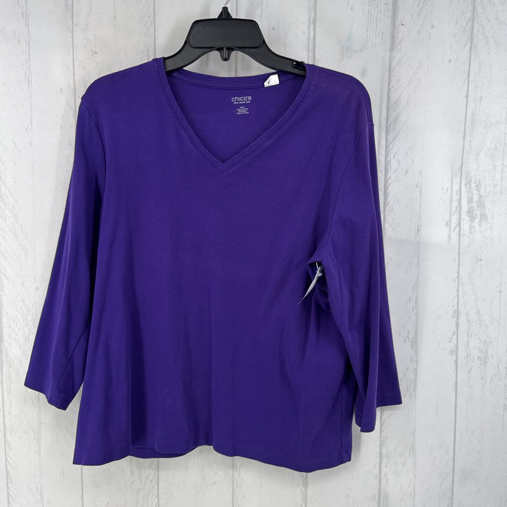 XL v-neck 3/4 slv tee