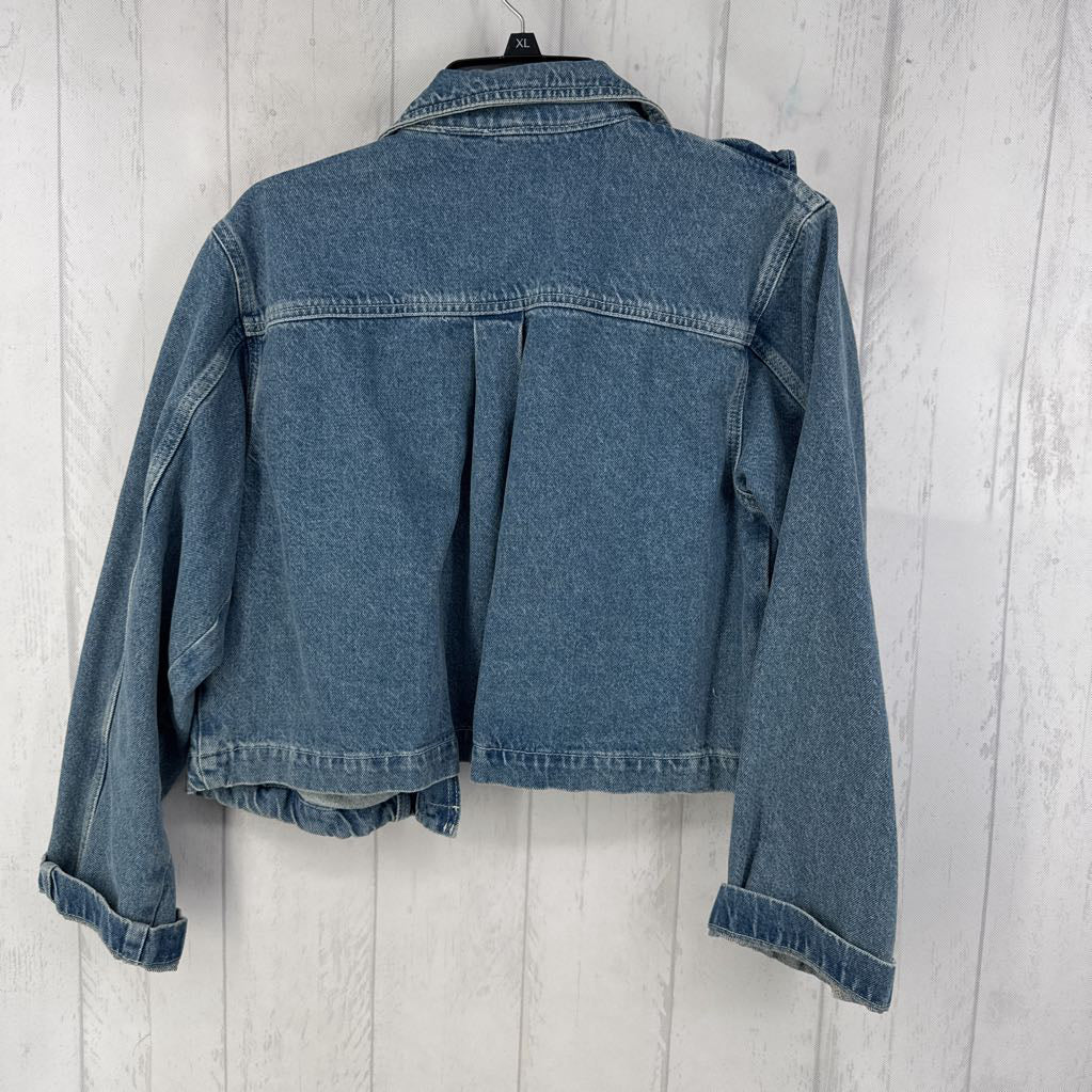 M ruffled jean jacket