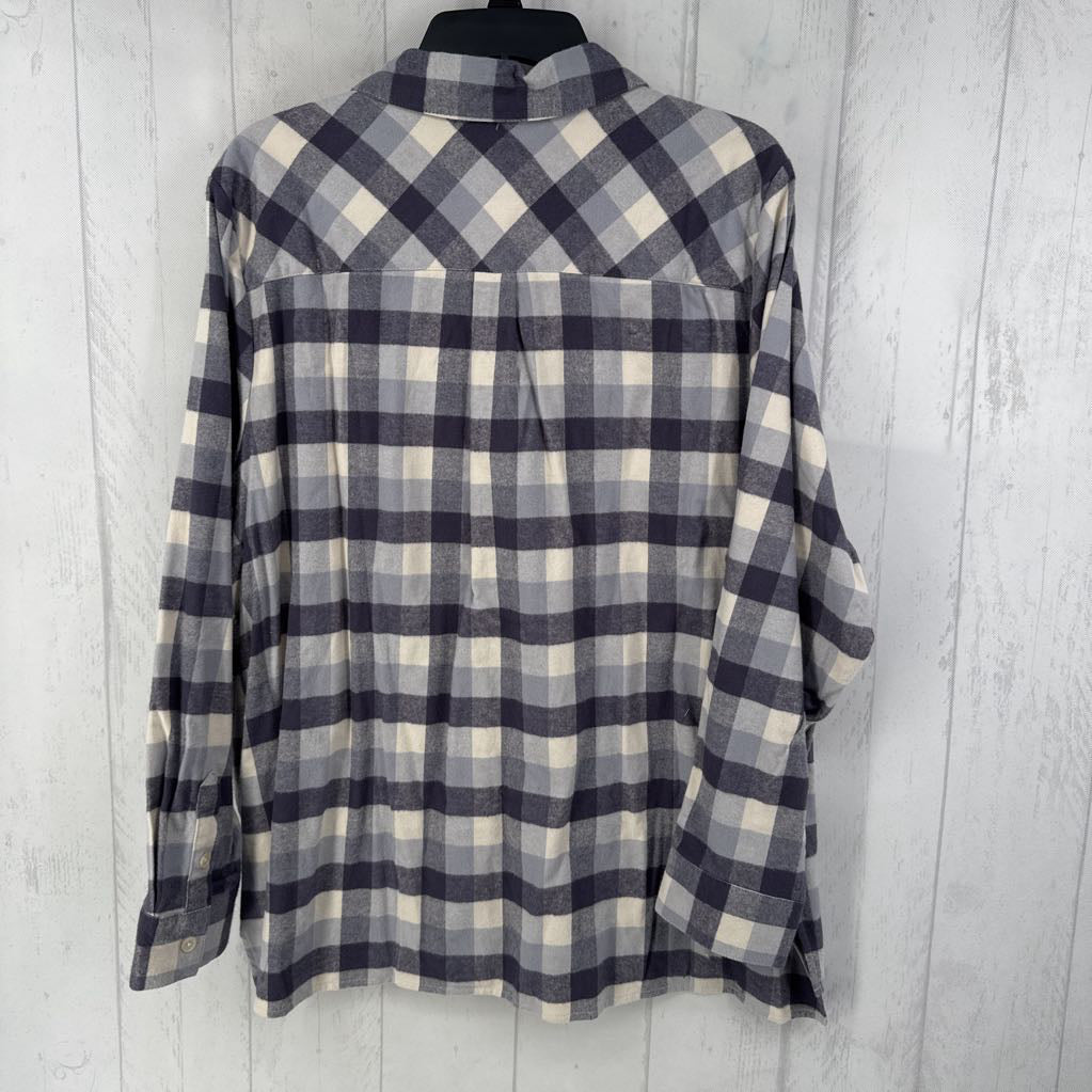 XL plaid button down l/s top
