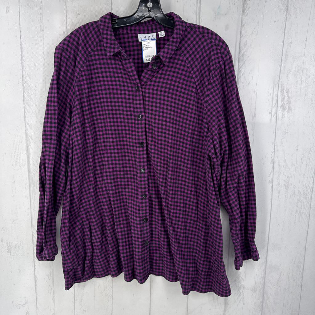 XL plaid button down l/s top