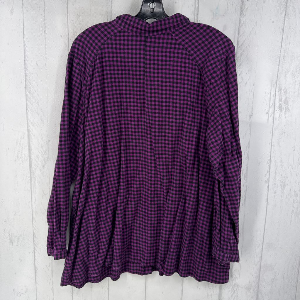 XL plaid button down l/s top
