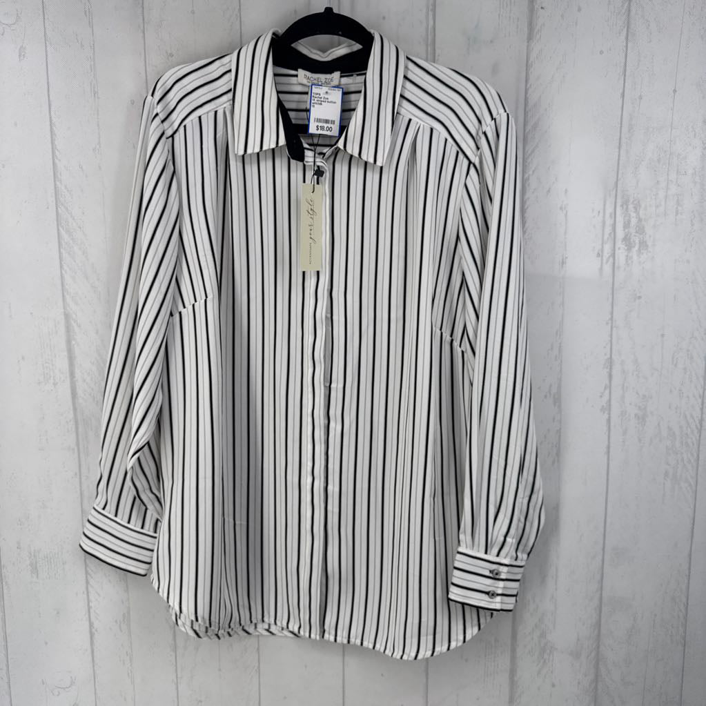 1X striped button down l/s top