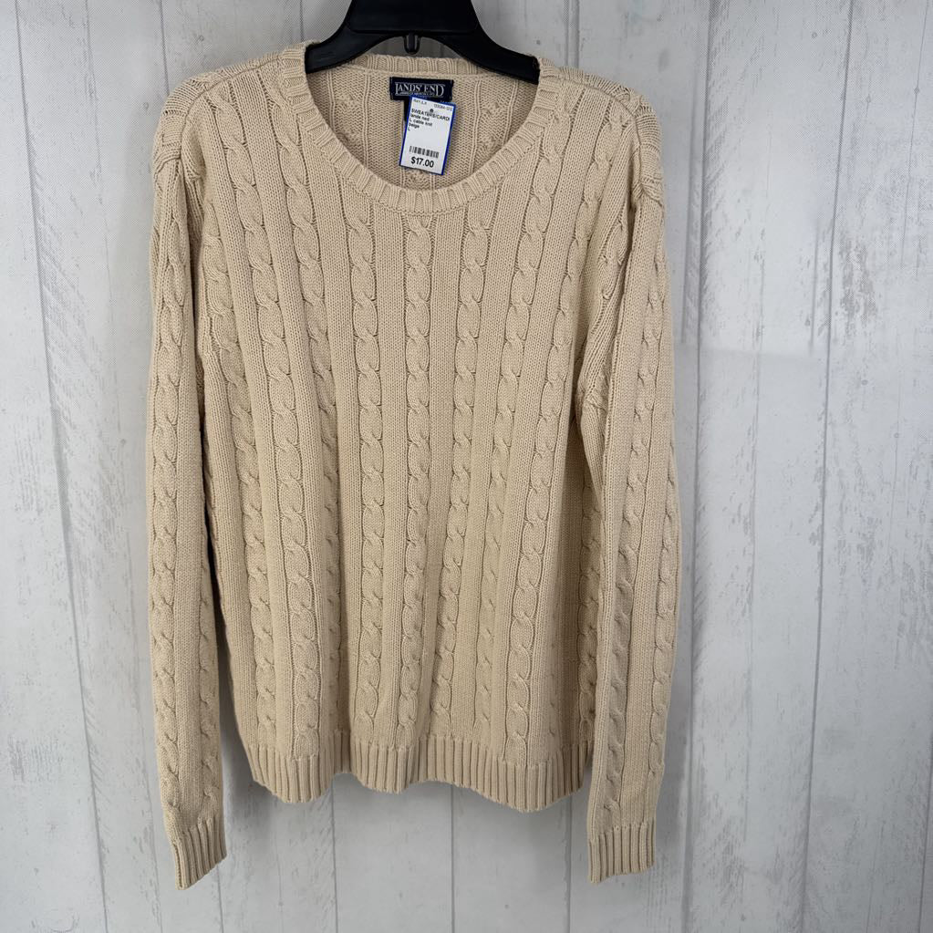 L cable knit sweater