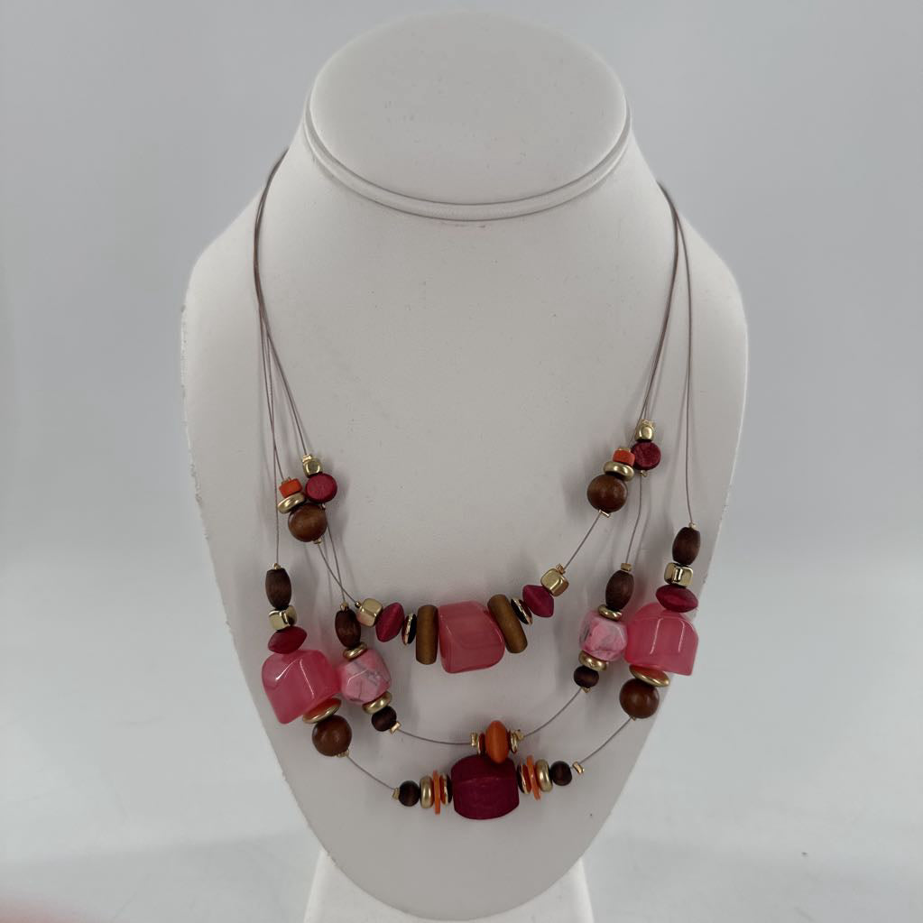 beaded double strand necklace