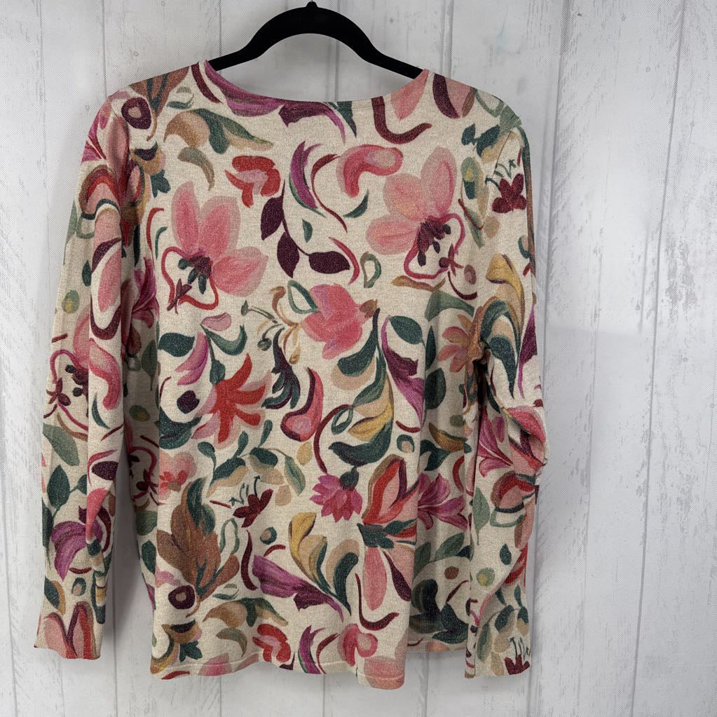 L v-neck floral sweater