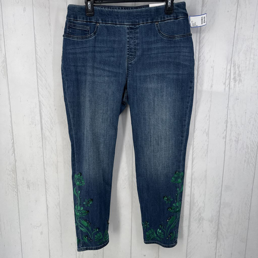 12 pull-on embroidered jegging