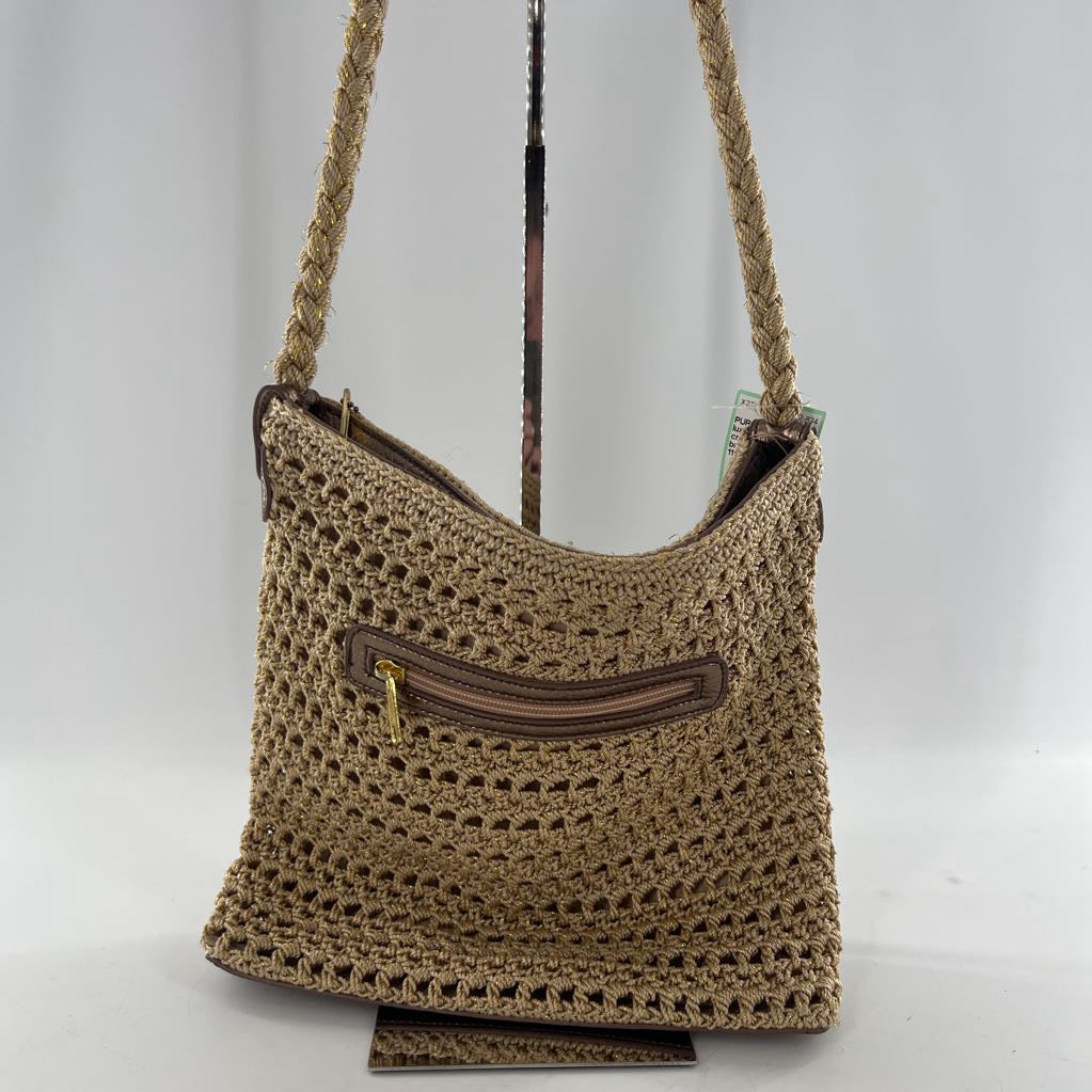 crochet braided strap shoulder bag