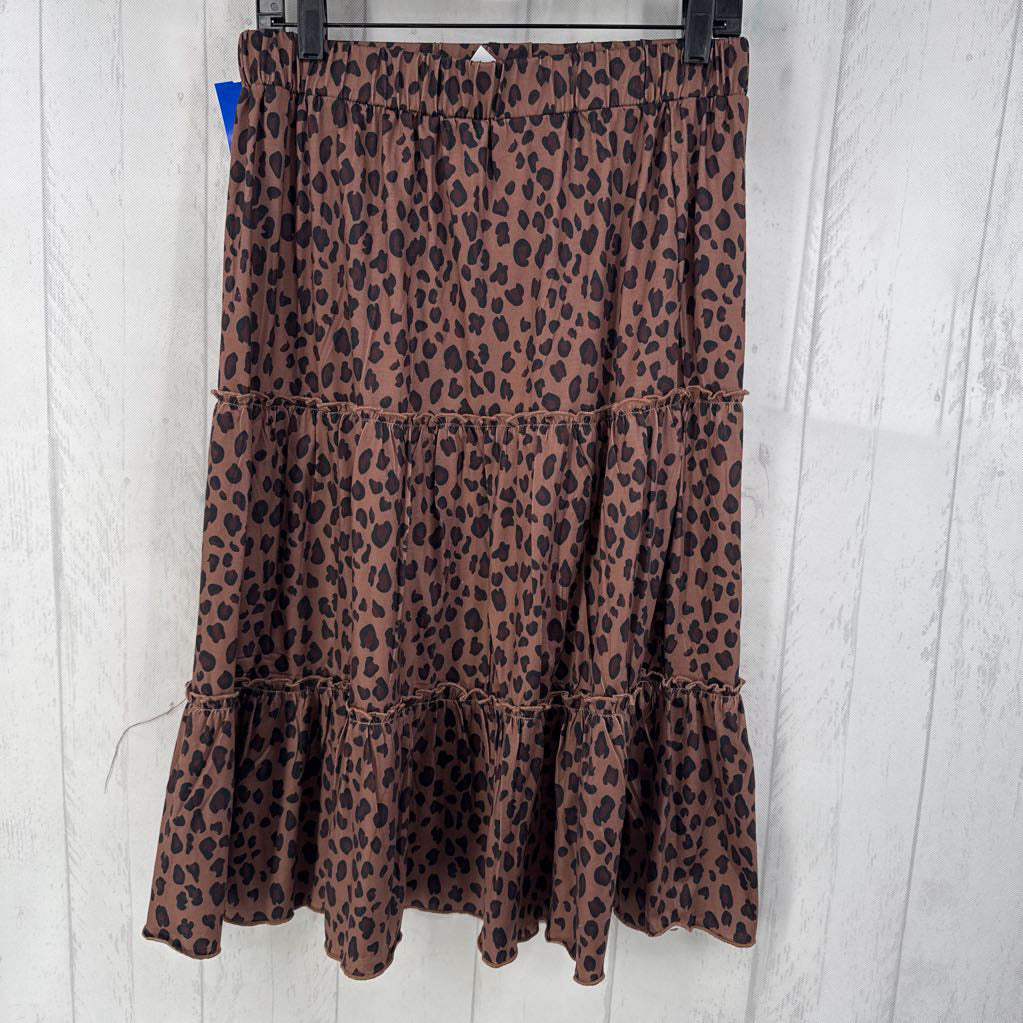 M tiered animal print skirt