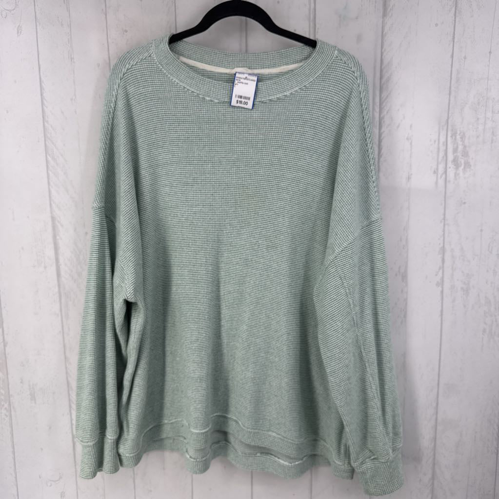 L waffle knit sweatshirt