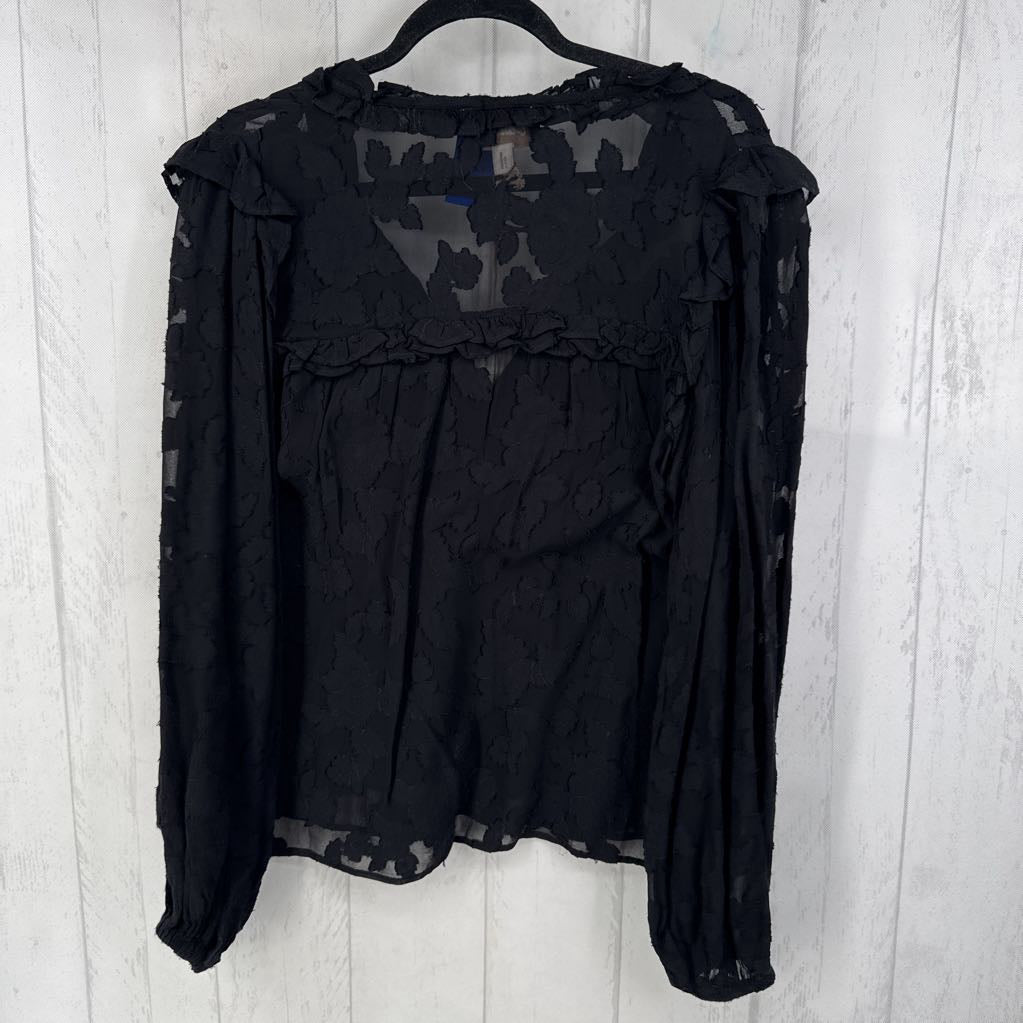 R168 L semi sheer floral l/s top