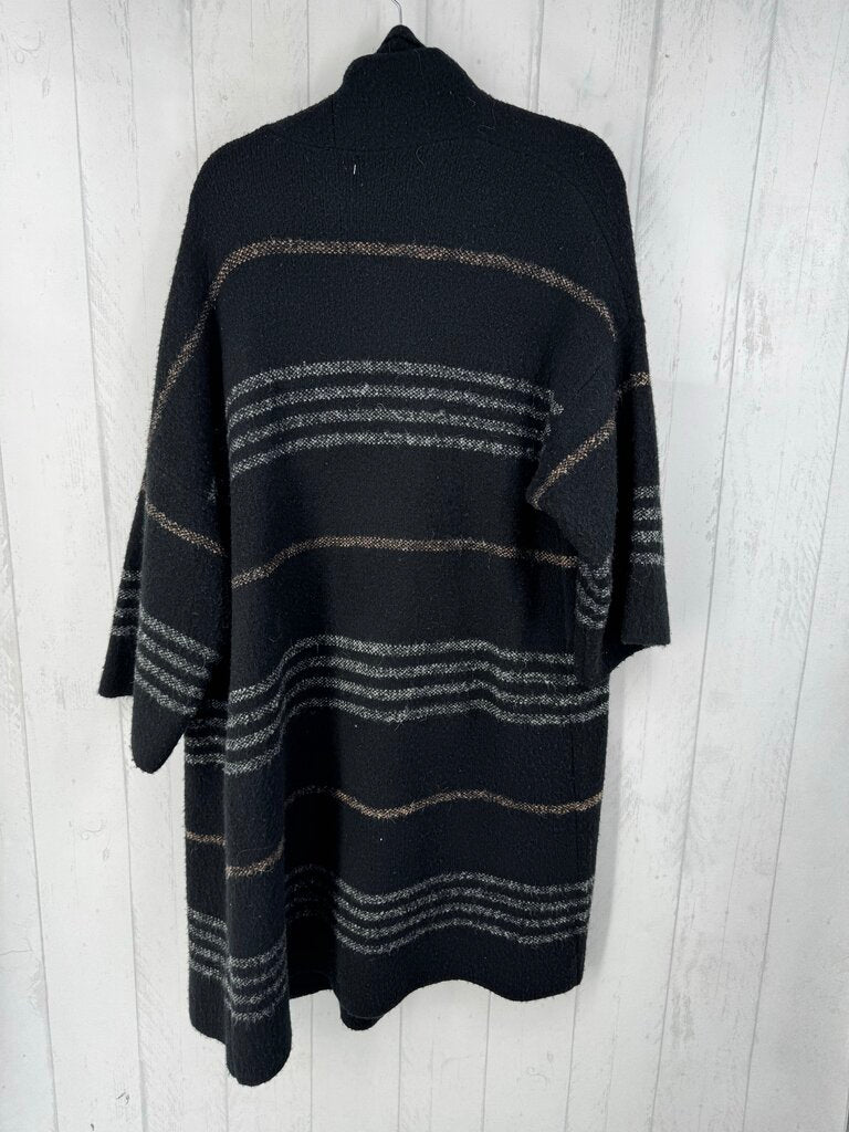 XL striped open front cardi