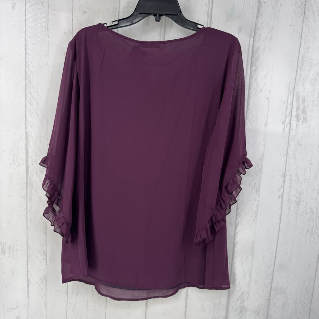 XL ruffled slv top