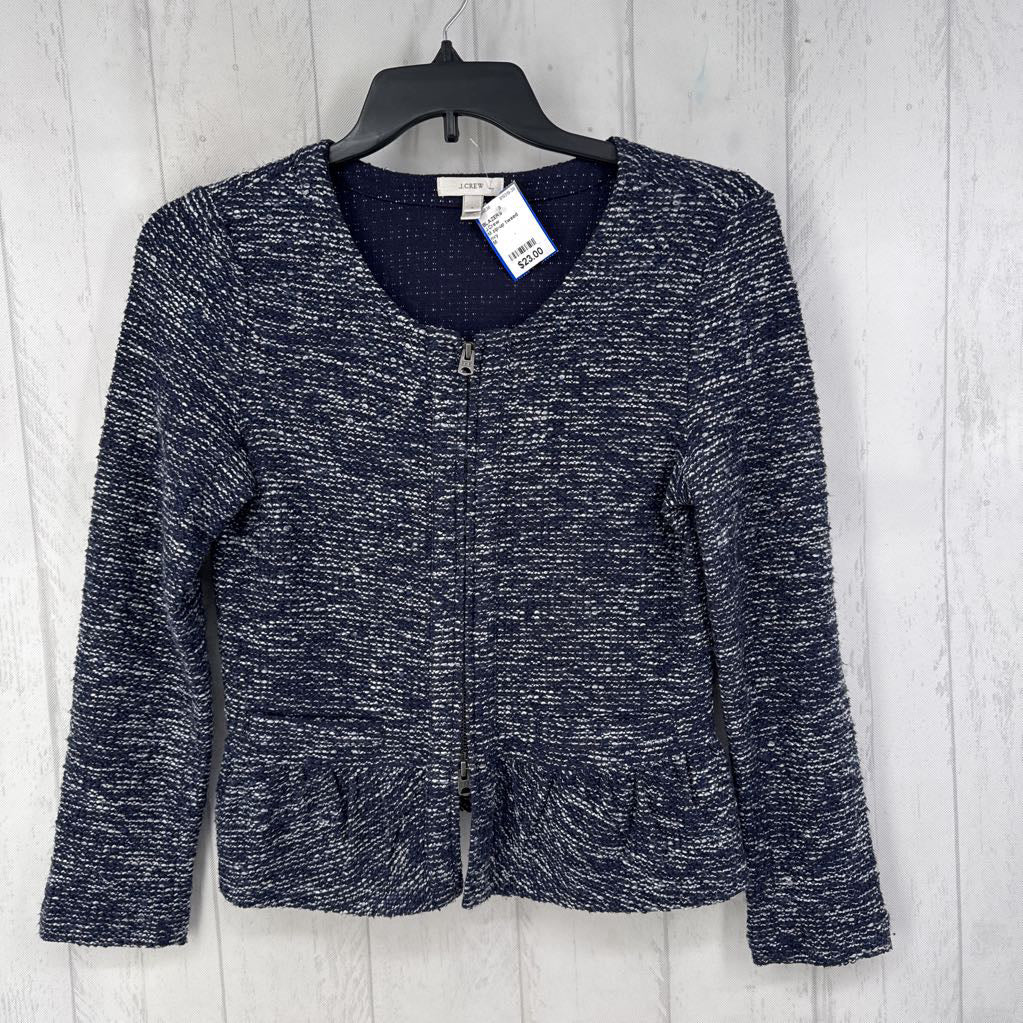 M zip-up tweed blazer
