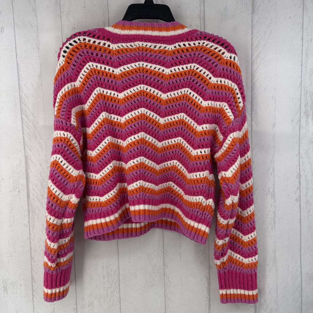 M crochet striped sweater