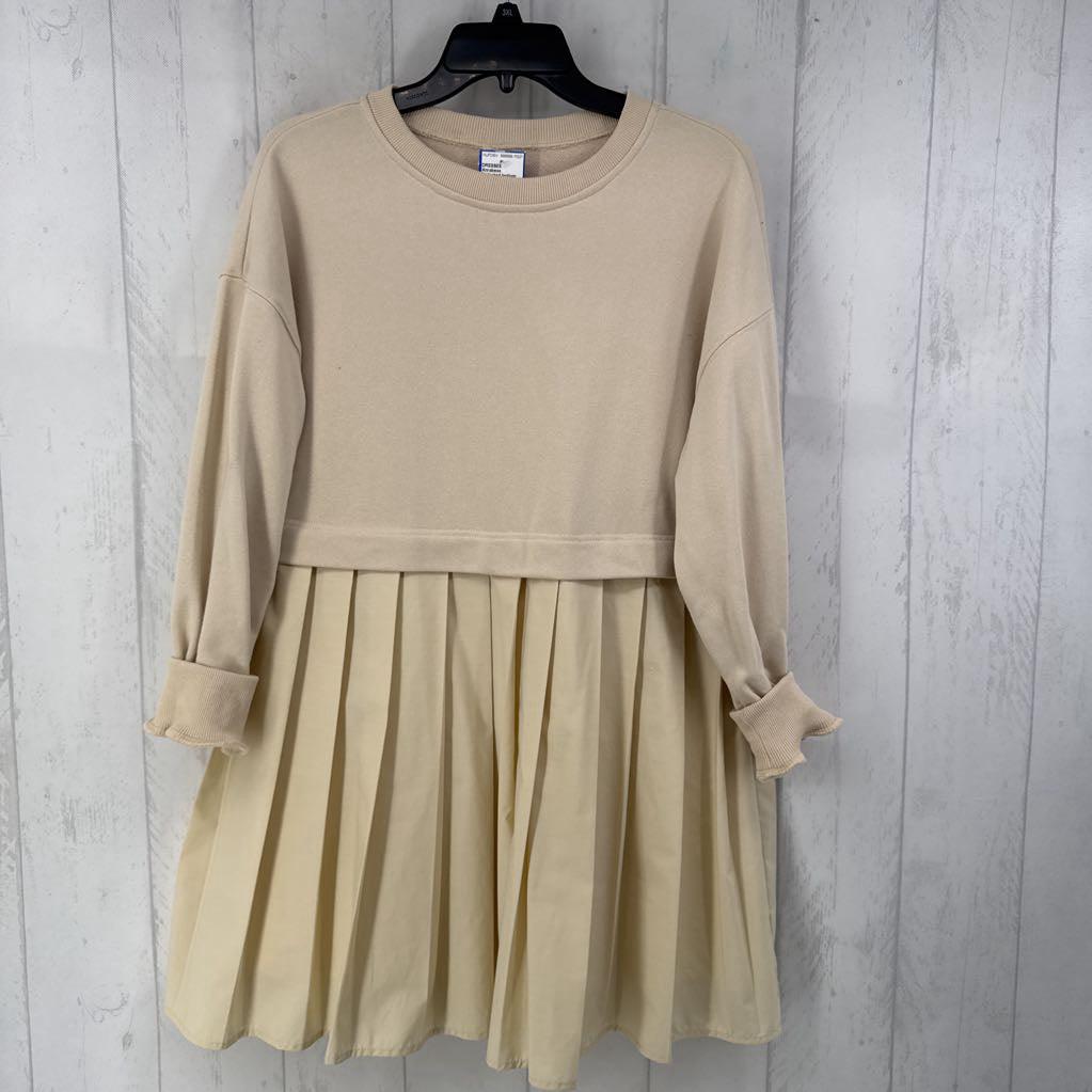 S pleated bottom l/s dress