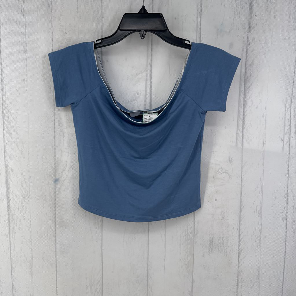 M s/s off shoulder crop top