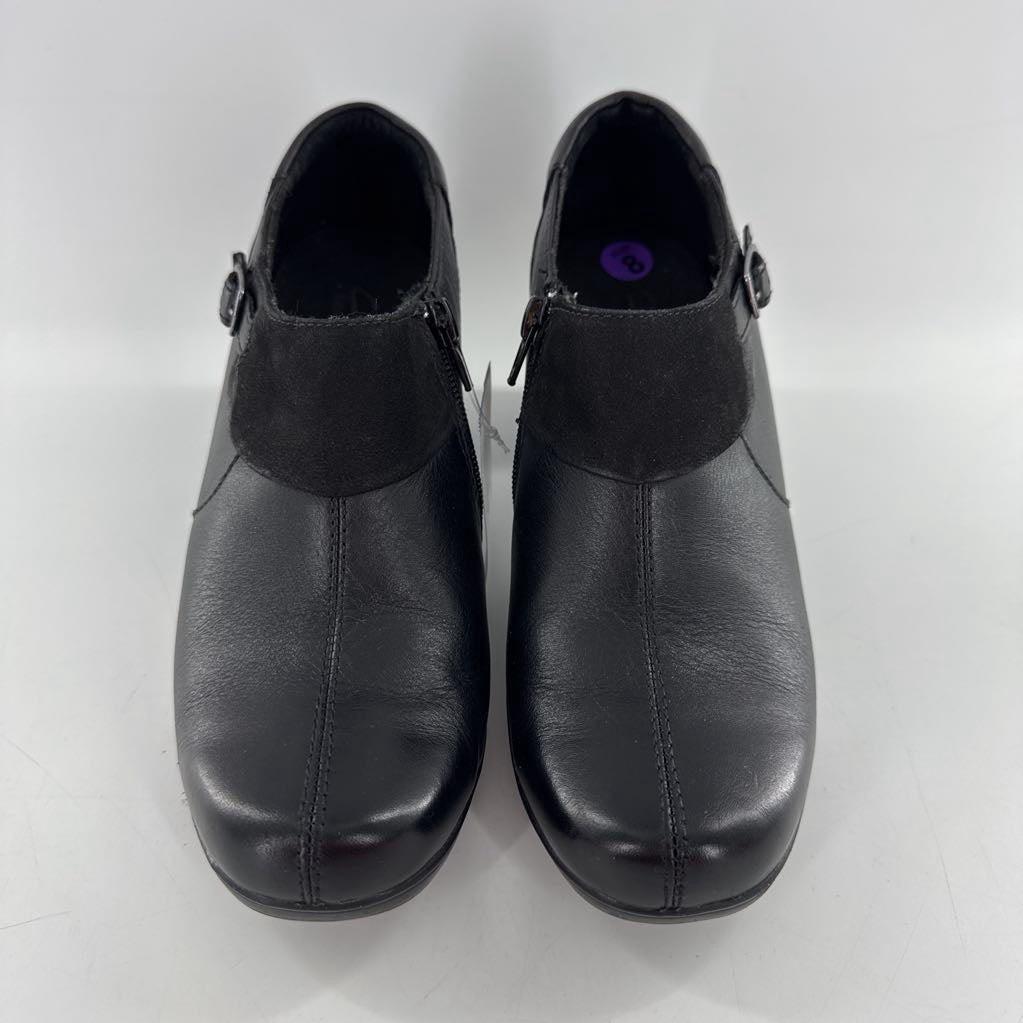 8 side zip heel ankle booties