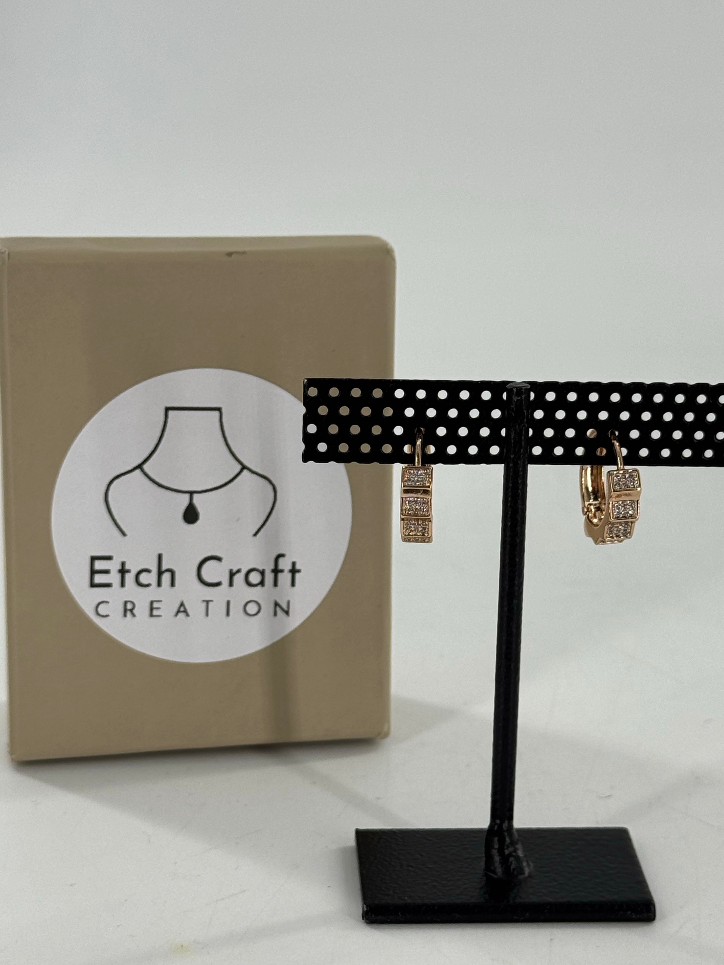 gold tone cz hoop earrings