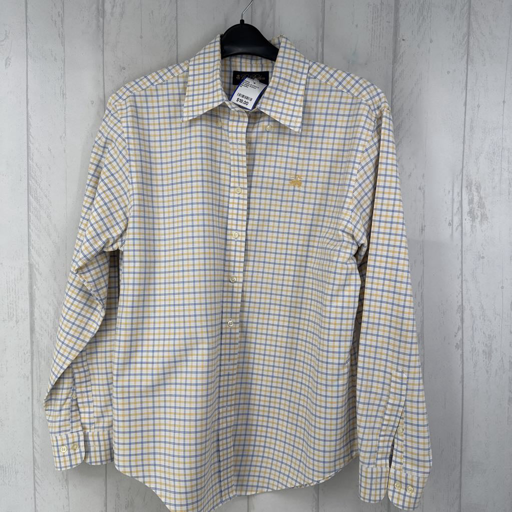 14 plaid button down l/s top