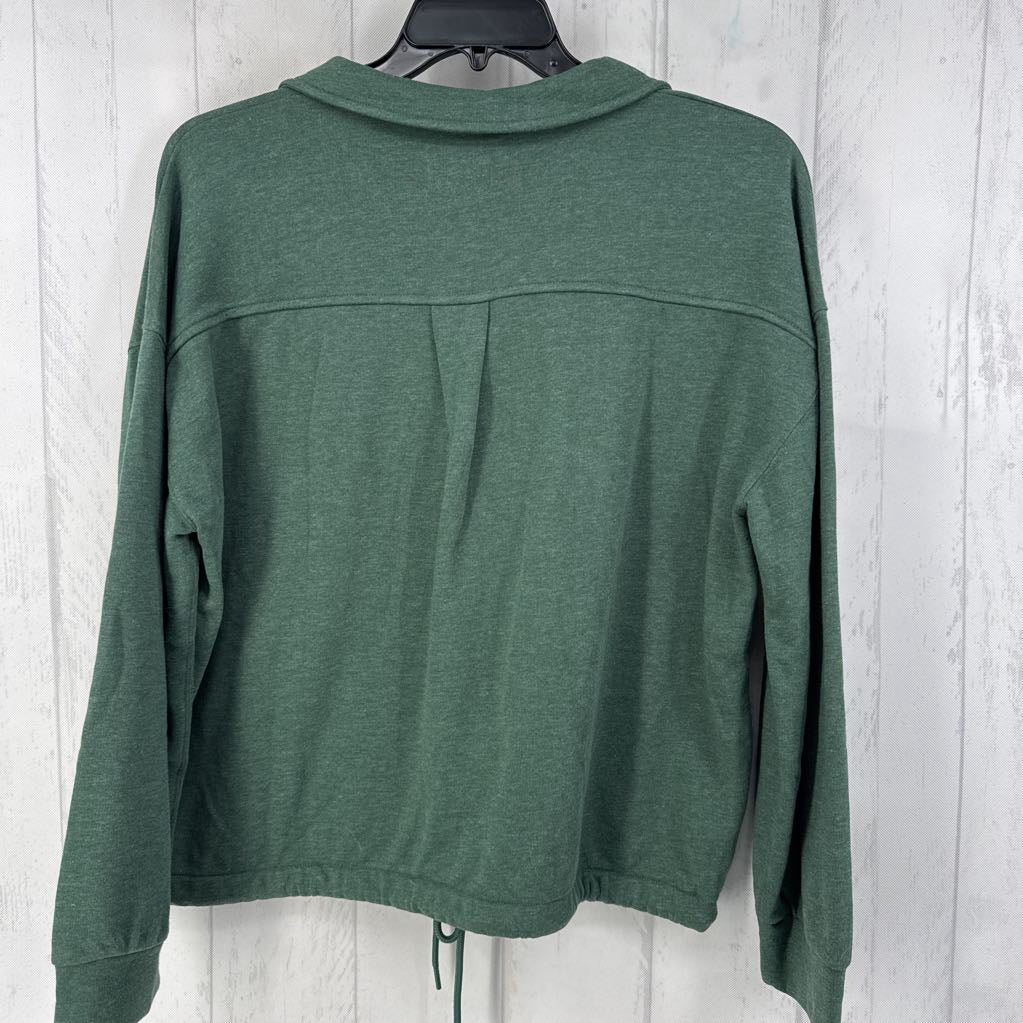 XL v-neck w/collar drawstring waist l/s top