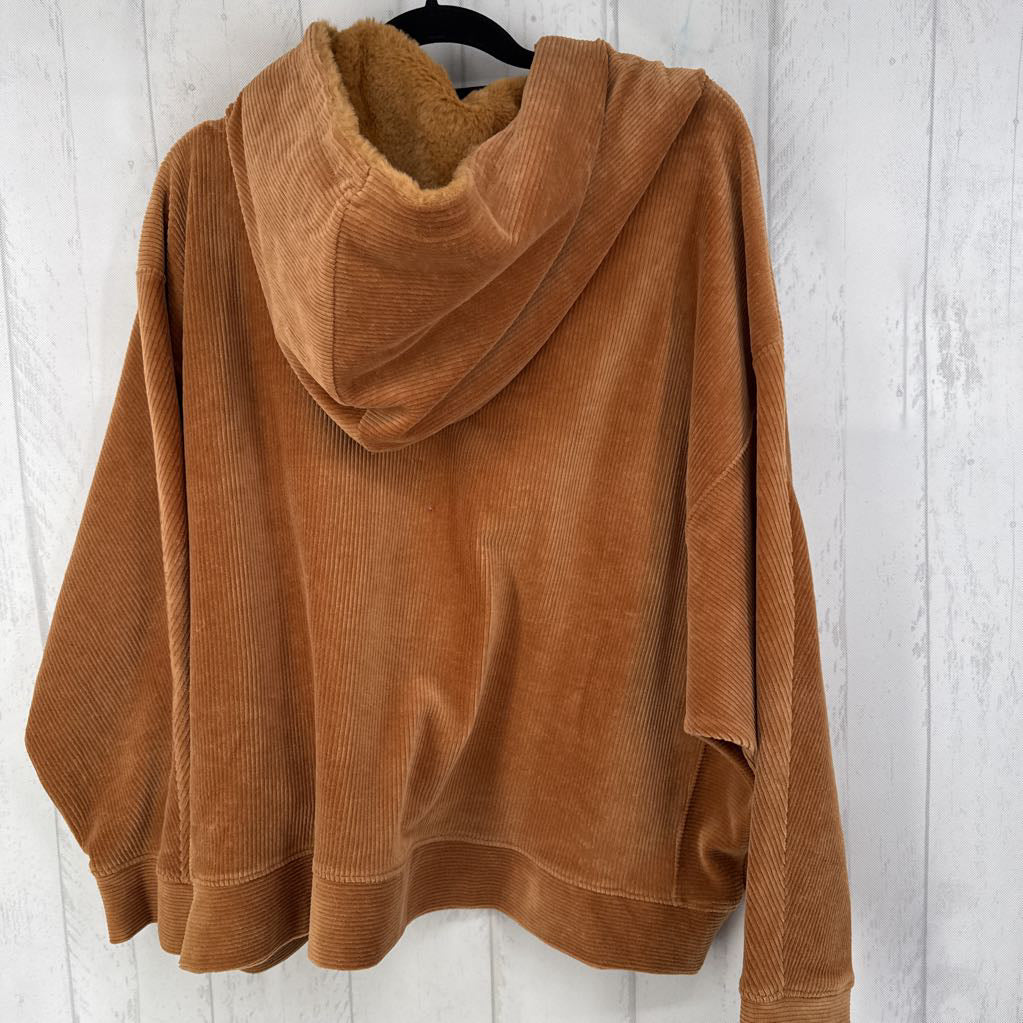 XXL ribbed sherpa hhod pullover