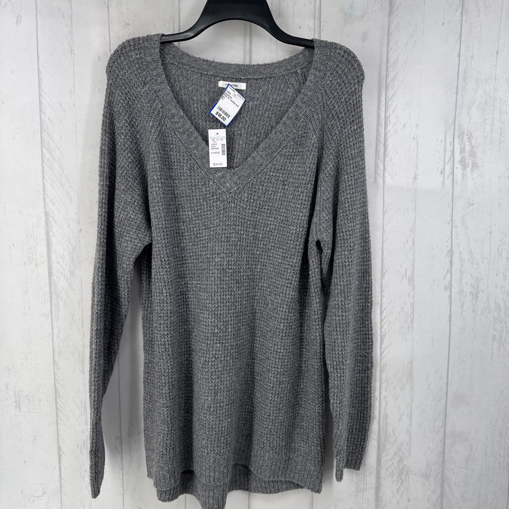 R35 XL waffle knit v-neck l/s tunic