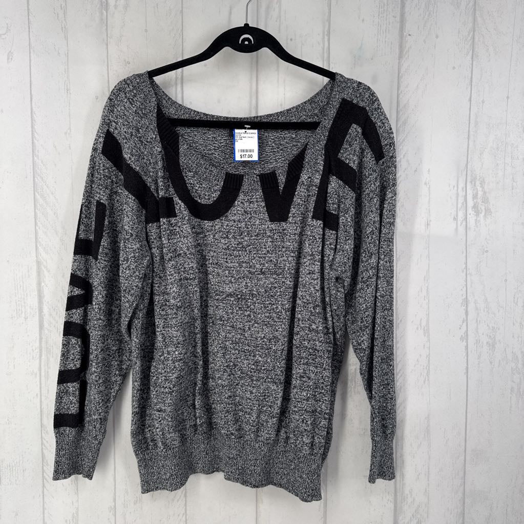3X marled ( love ) sweater