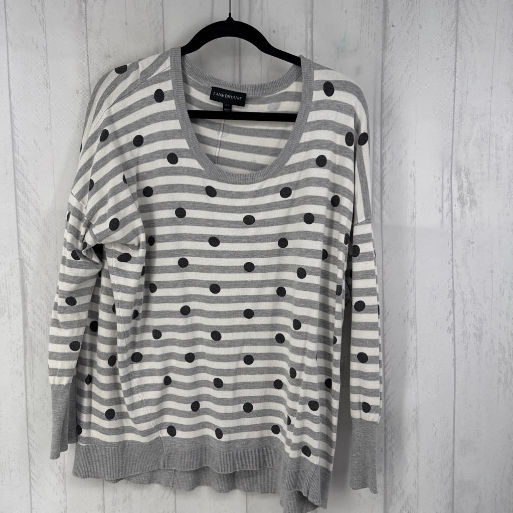18/20 striped & polka dot l/s top