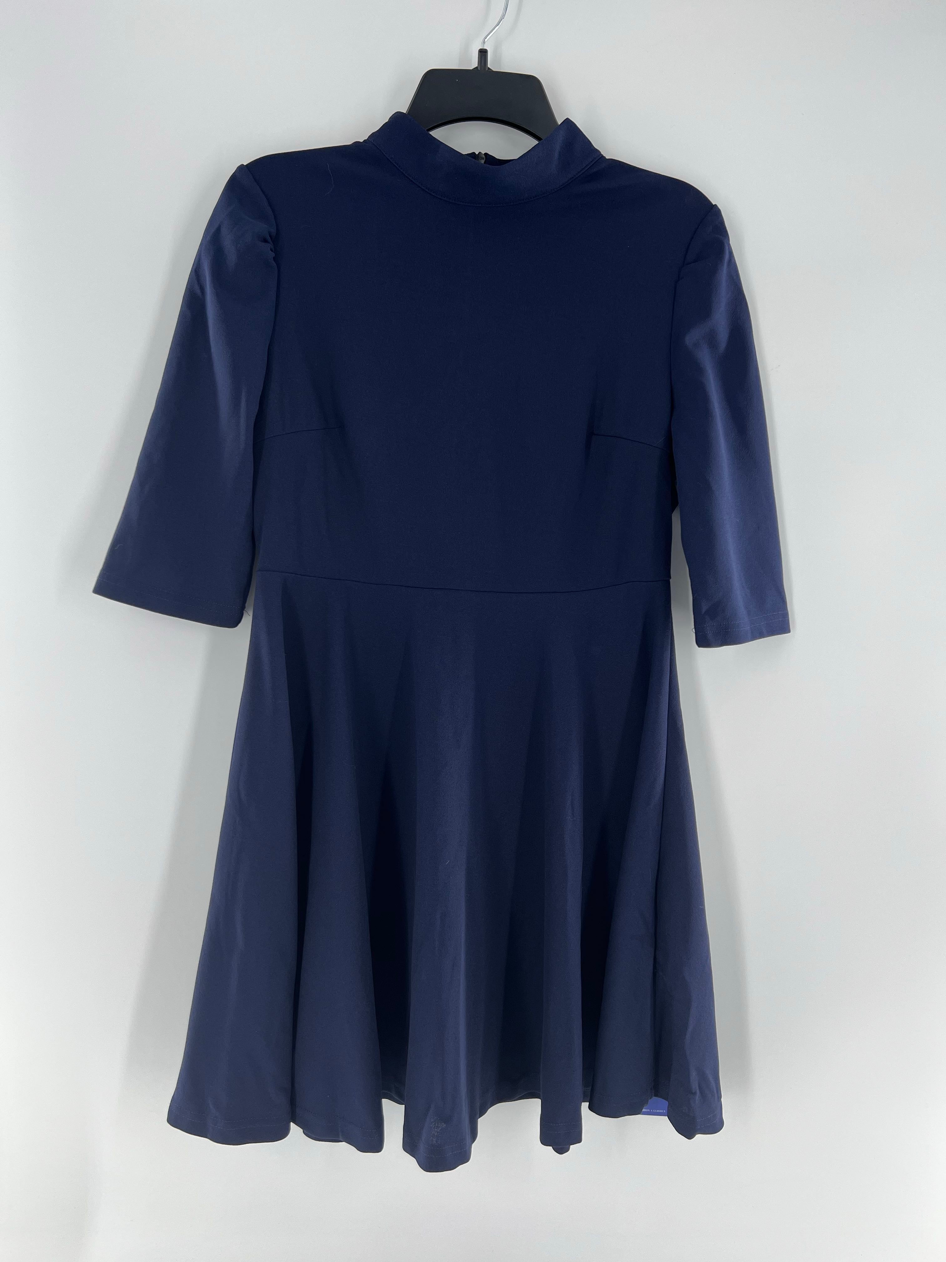 M mock neck elbow slv dress