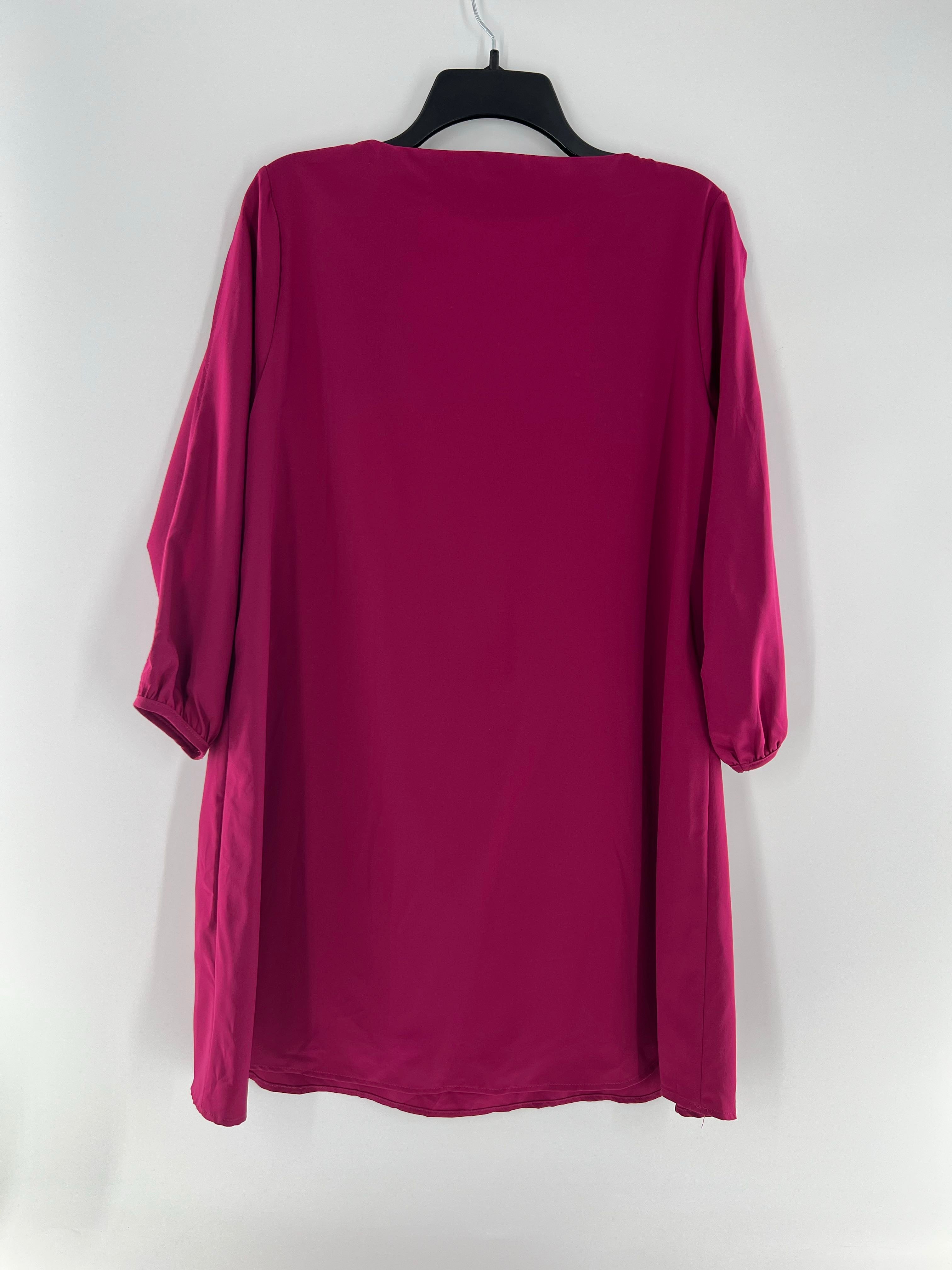 M v-neck 3/4 slv shiftdress