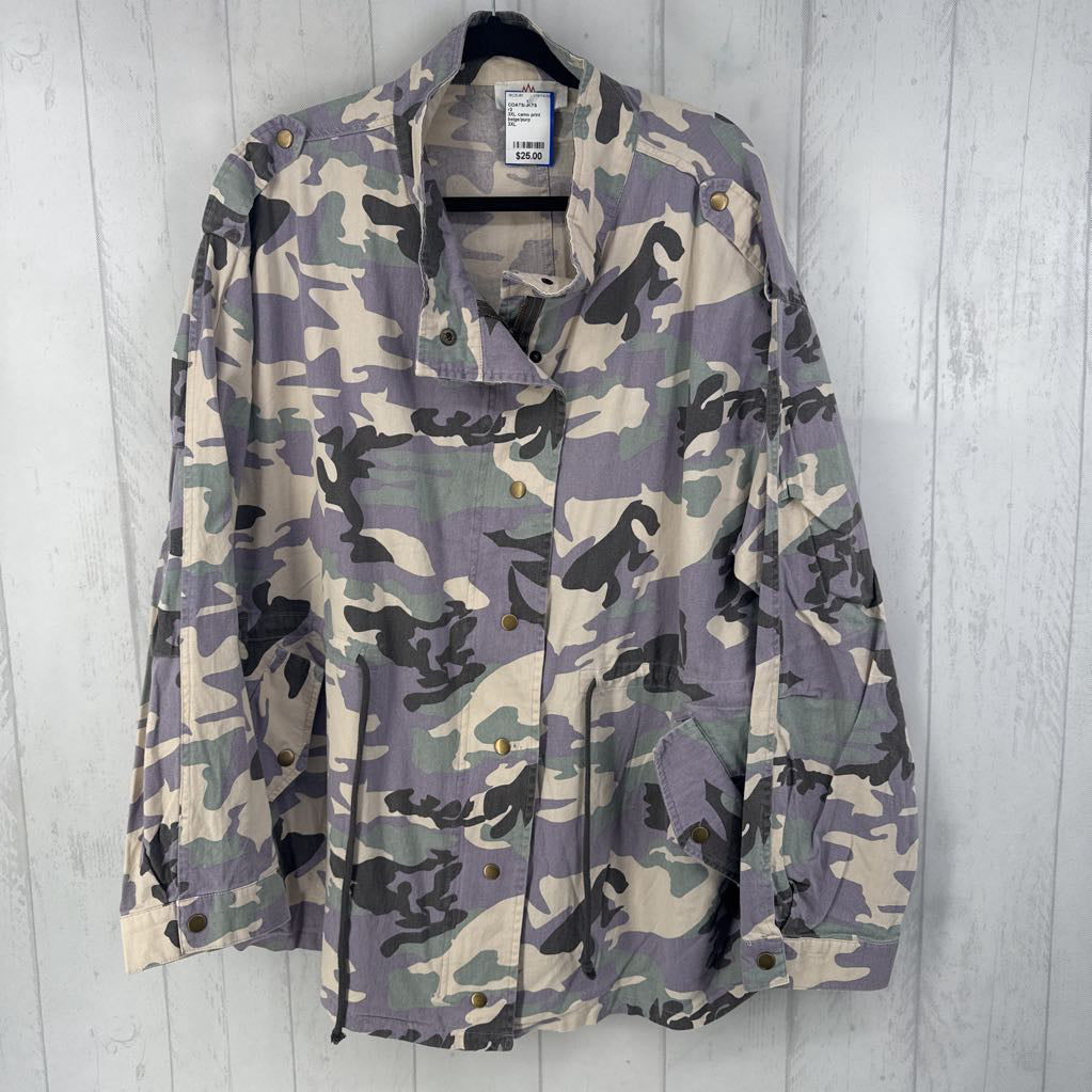 3XL camo print utility jacket