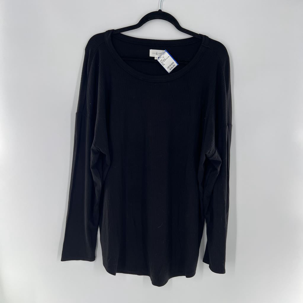 XXL rib knit l/s top