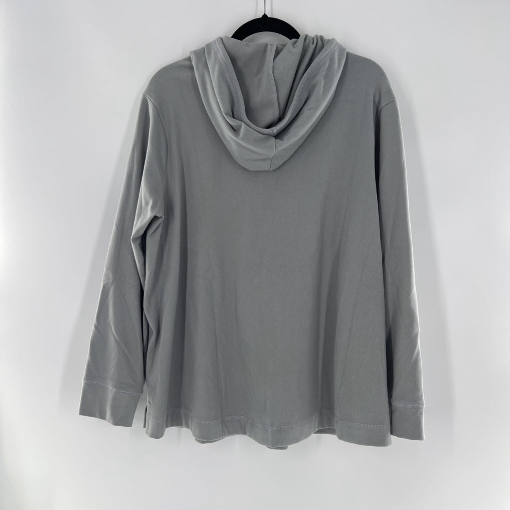 1X velour hooded l/s pullover