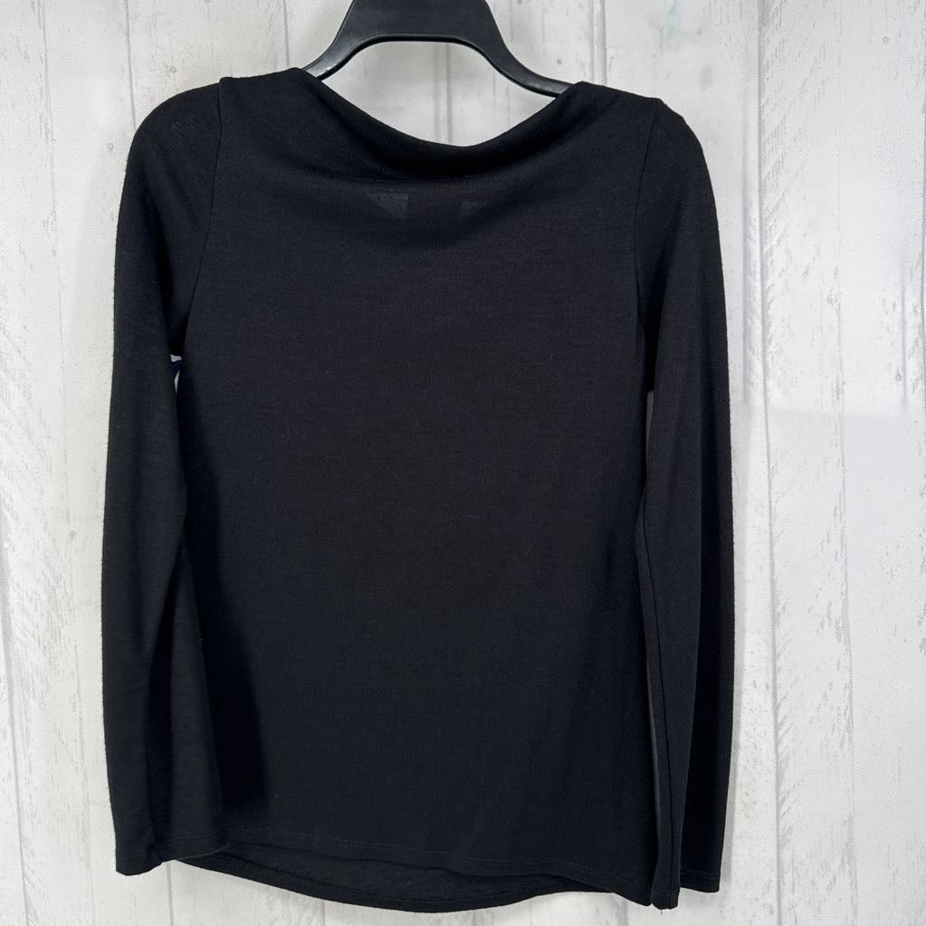 XS draped front l/s top
