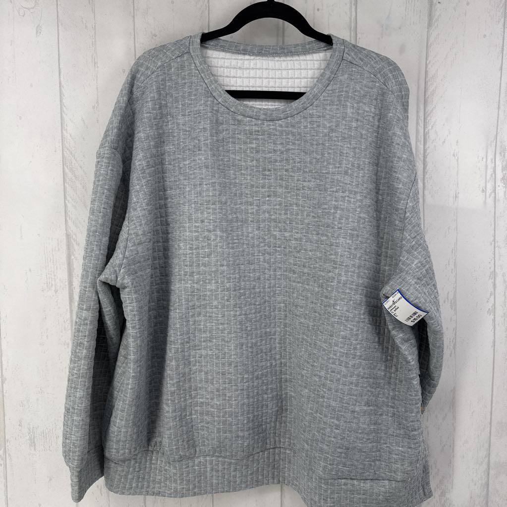 XL quilted crewneck button sides sweatshirt
