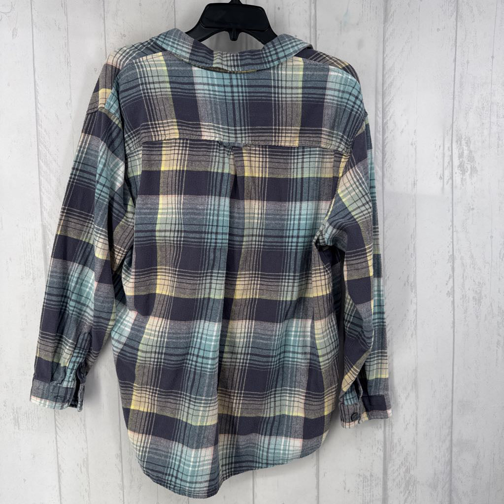 L plaid button down l/s top