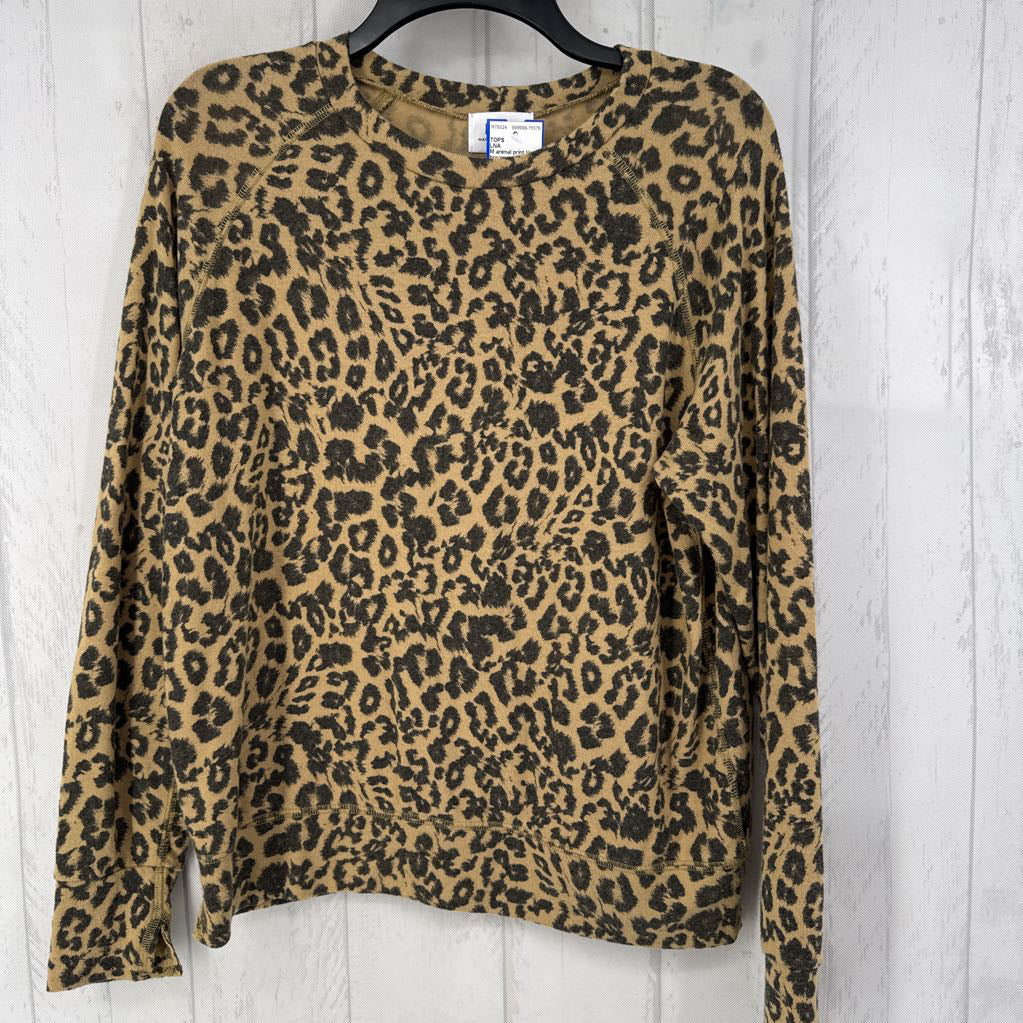 M animal print l/s top