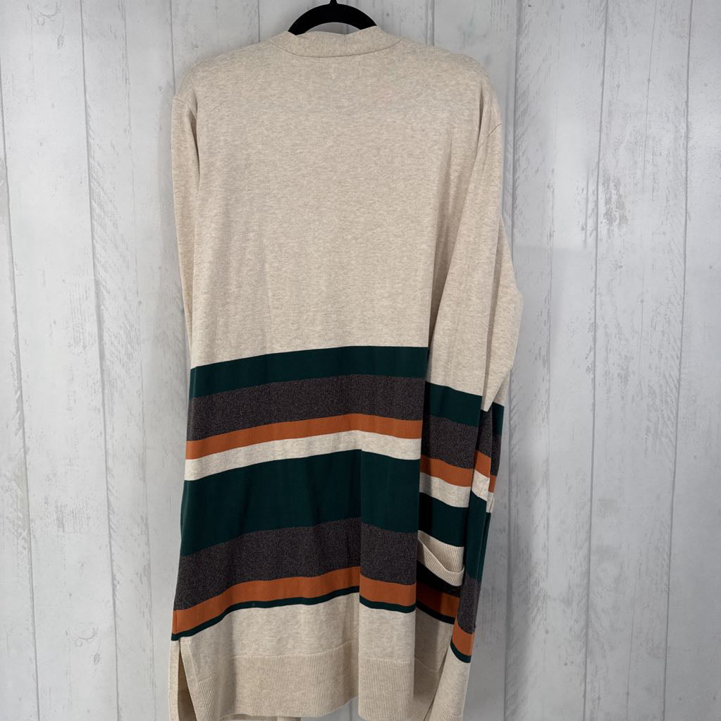 XXL striped open front cardi