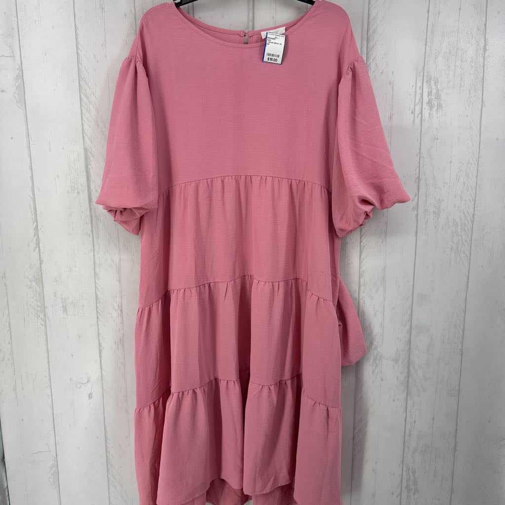 L tiered elbow slv dress