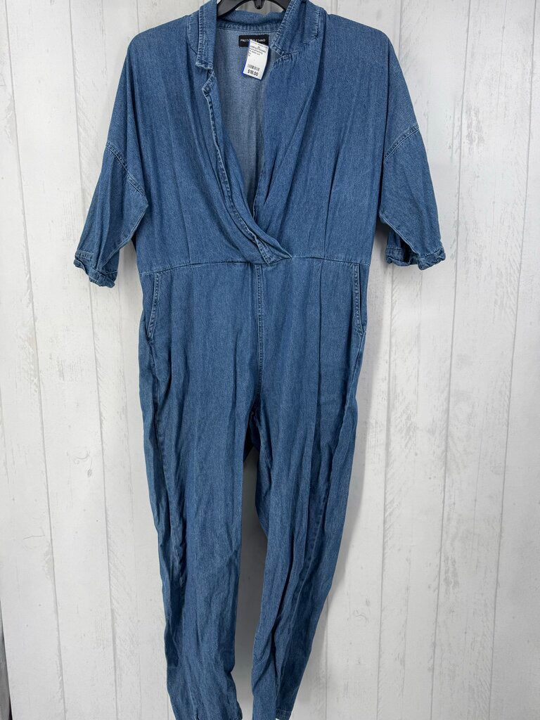 14 denim s/s crossover jumpsuit