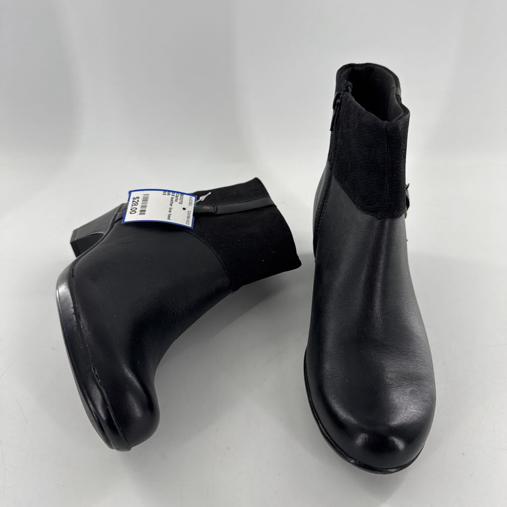 9.5 leather low heel boot