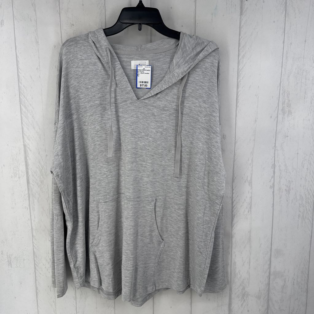 XL v-neck hooded l/s pullover