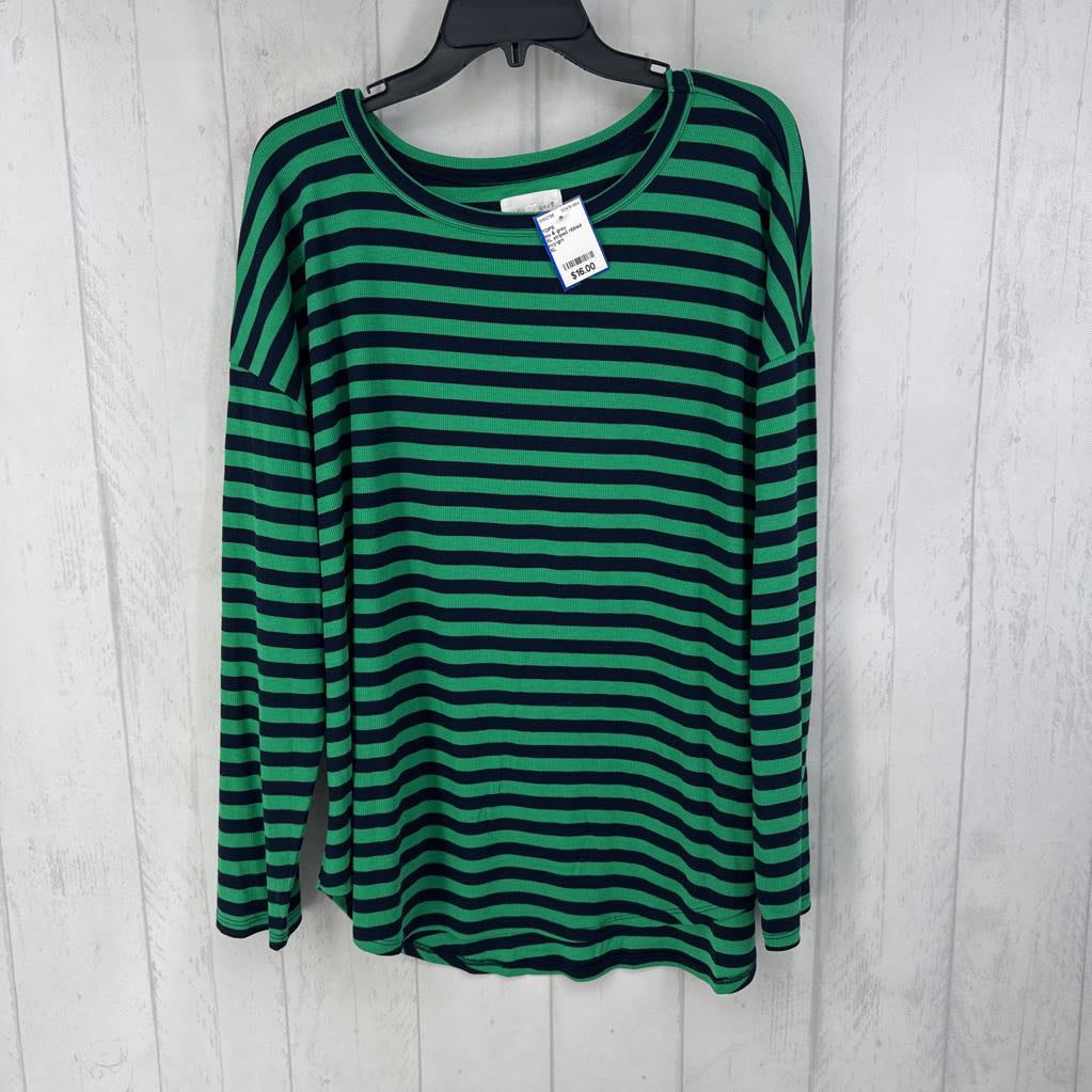 XL striped ribbed l/s top