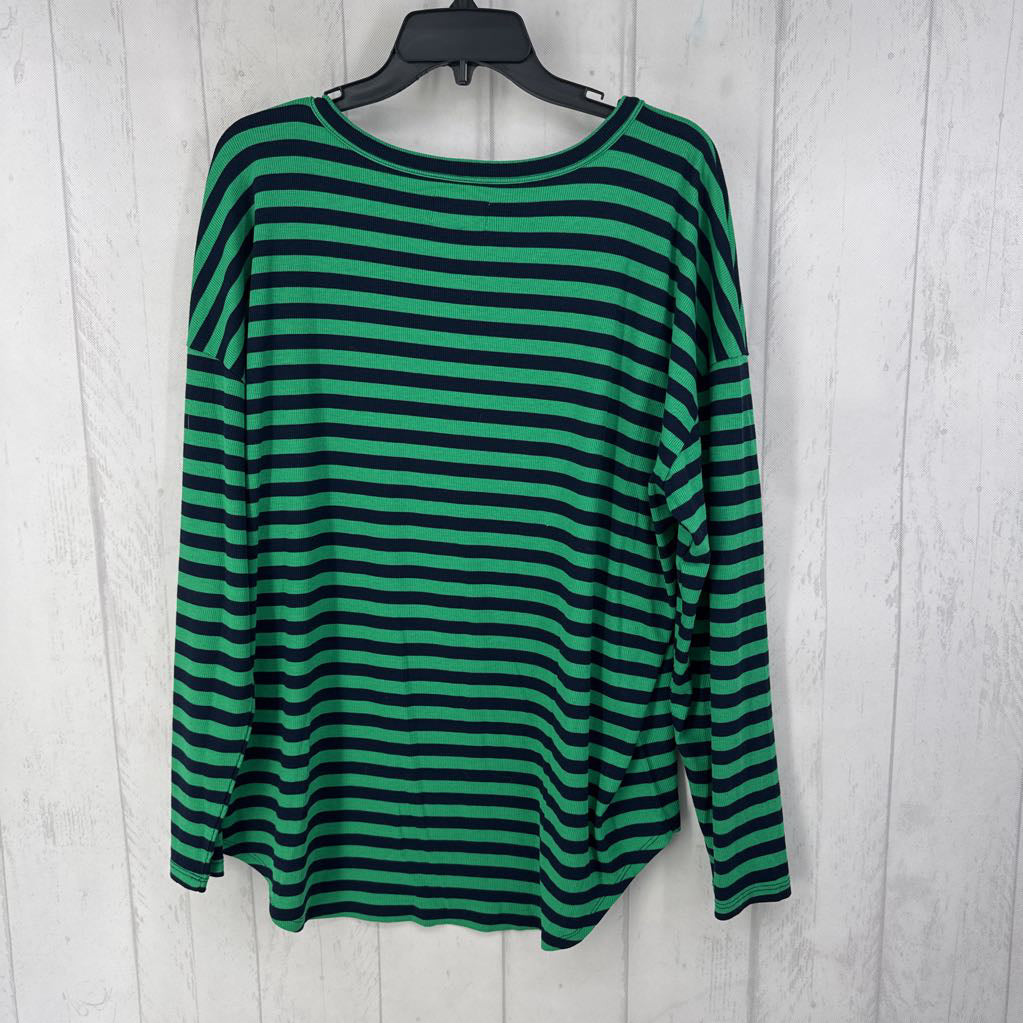 XL striped ribbed l/s top